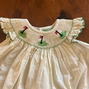 Girls smocked Golf top